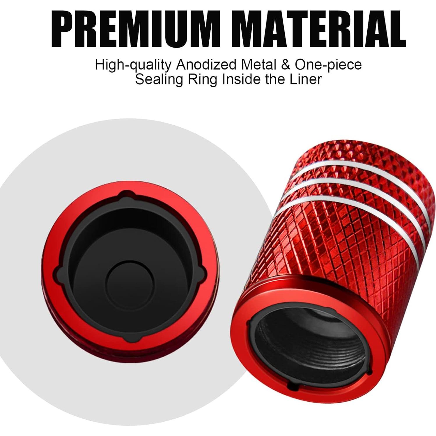 Tapas de Válvula de Neumático DEKKCAP 5 Piezas Aleación Roja