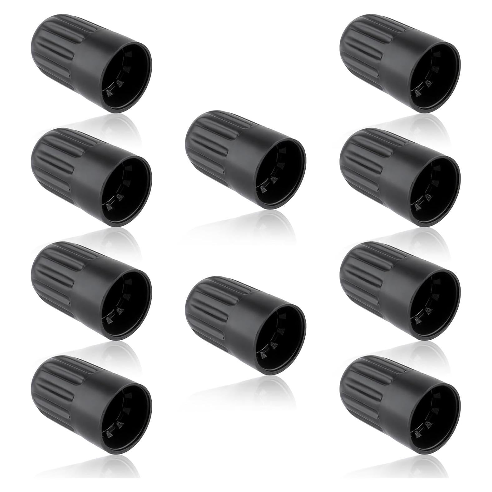 MOTOALL 10 Tapas de Válvula de Neumático TPMS Negro 22.96g