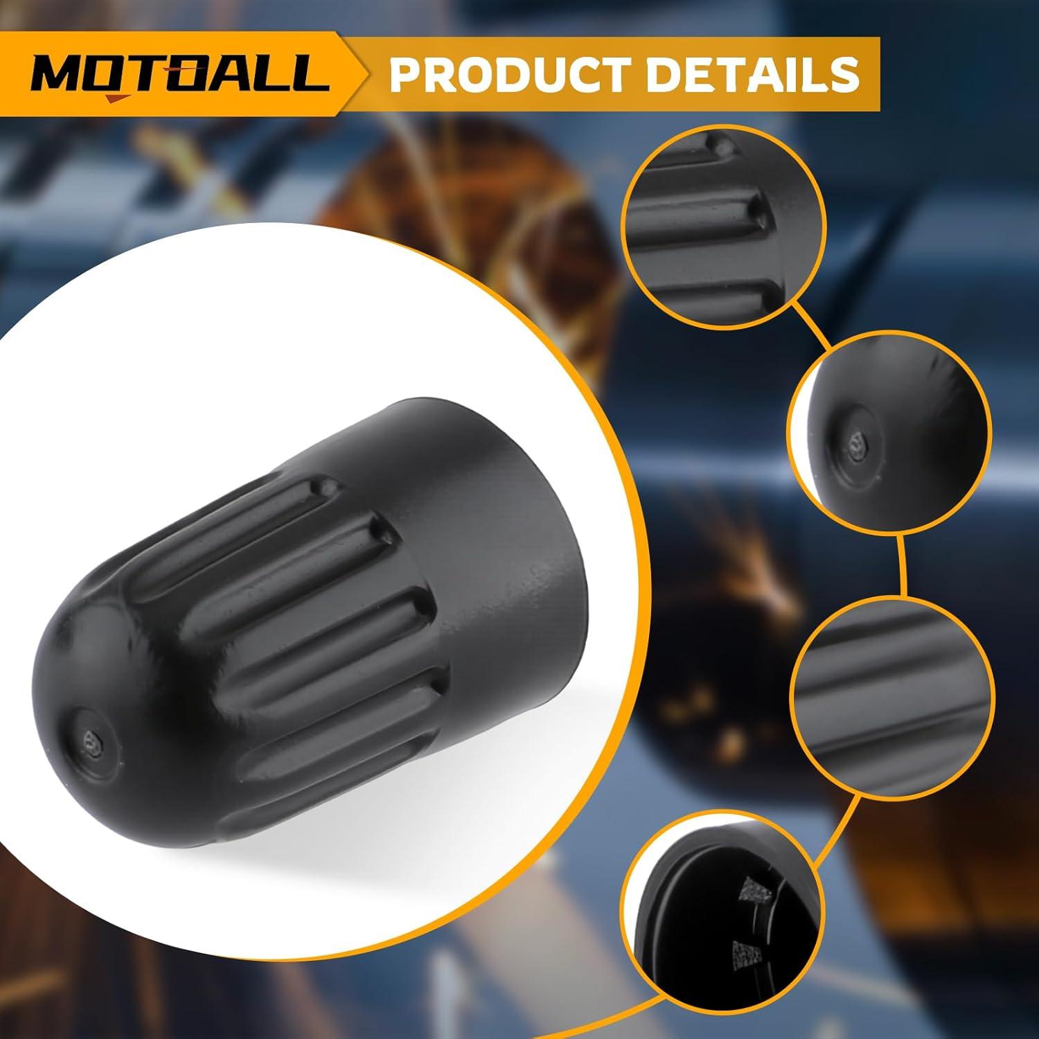 MOTOALL 10 Tapas de Válvula de Neumático TPMS Negro 22.96g