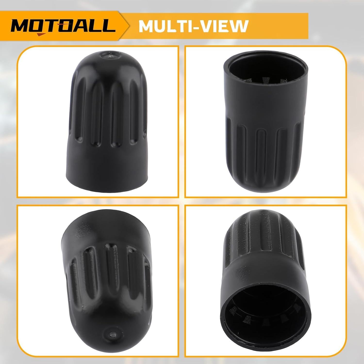 MOTOALL 10 Tapas de Válvula de Neumático TPMS Negro 22.96g
