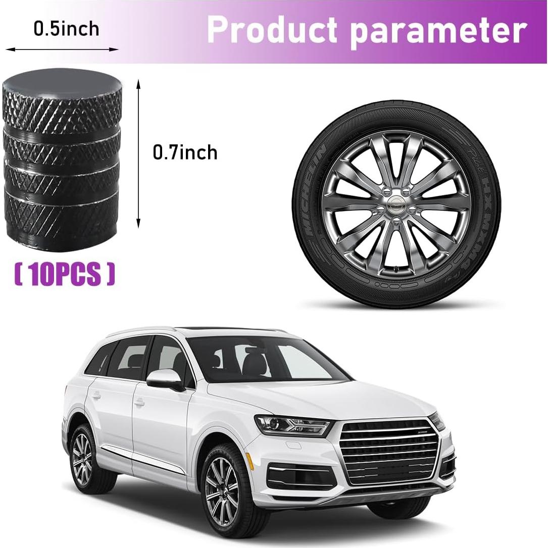 Ziciner 10 Tapones de Válvula de Neumático de Aluminio