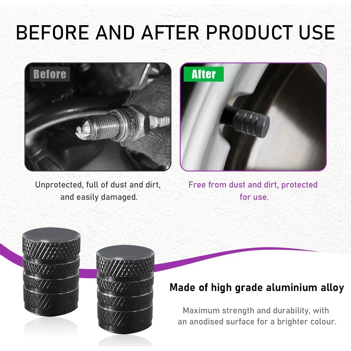 Ziciner 10 Tapones de Válvula de Neumático de Aluminio