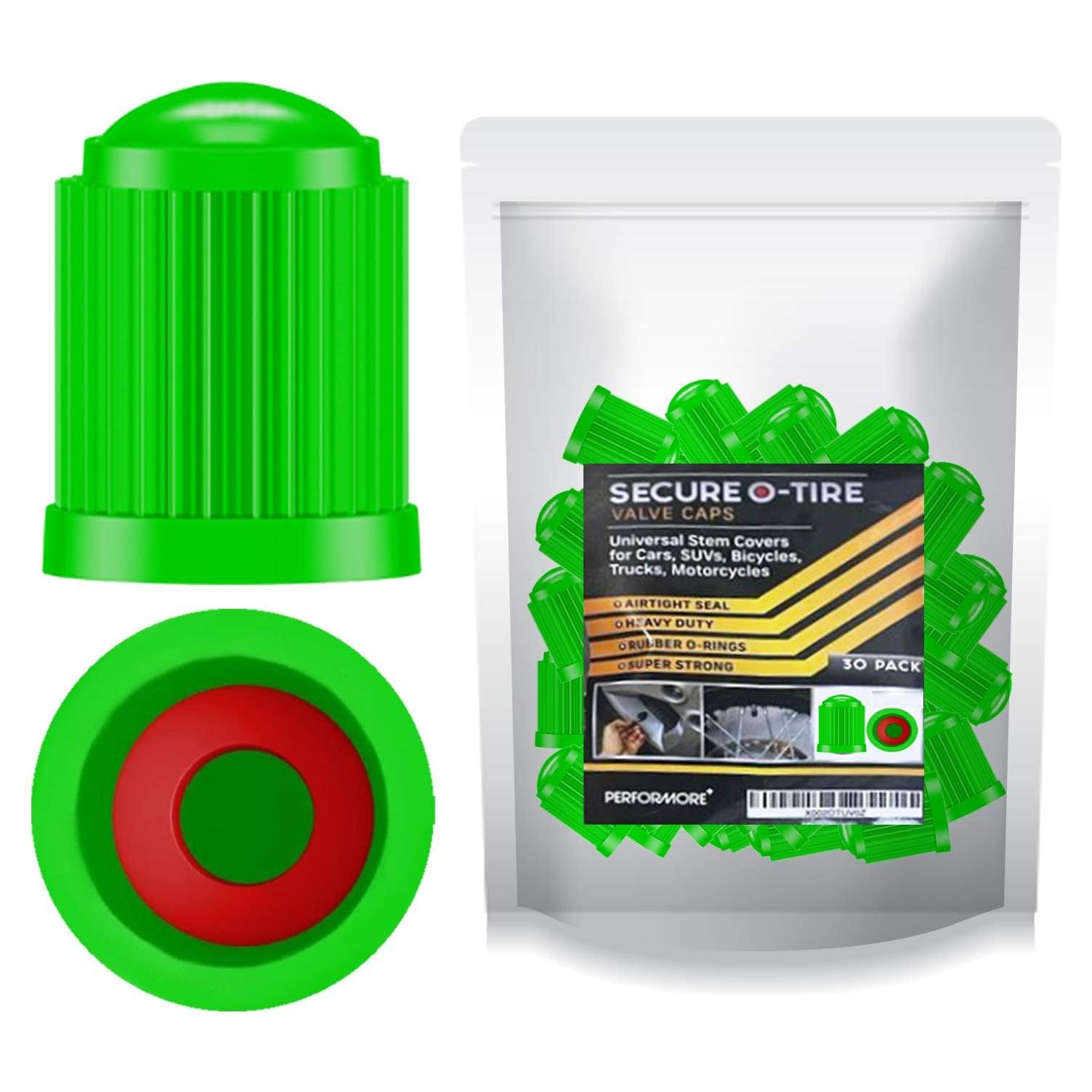 Tapas de Válvula de Neumático Performore 30 Pcs Verde Universal