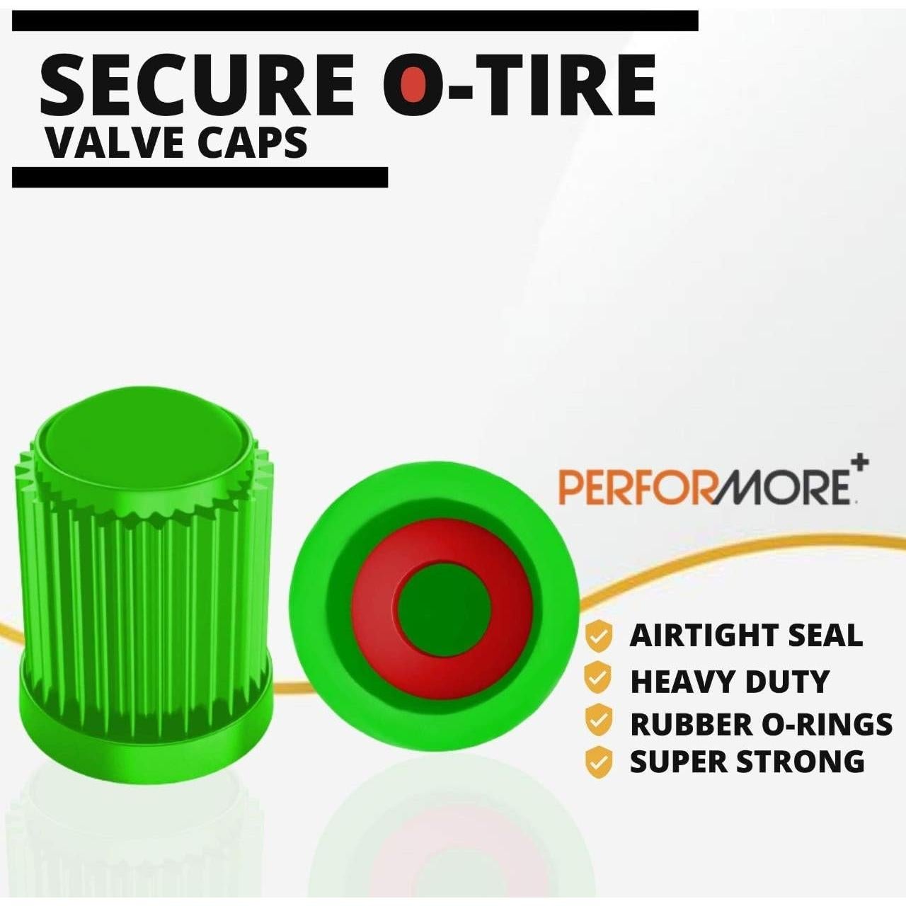 Tapas de Válvula de Neumático Performore 30 Pcs Verde Universal