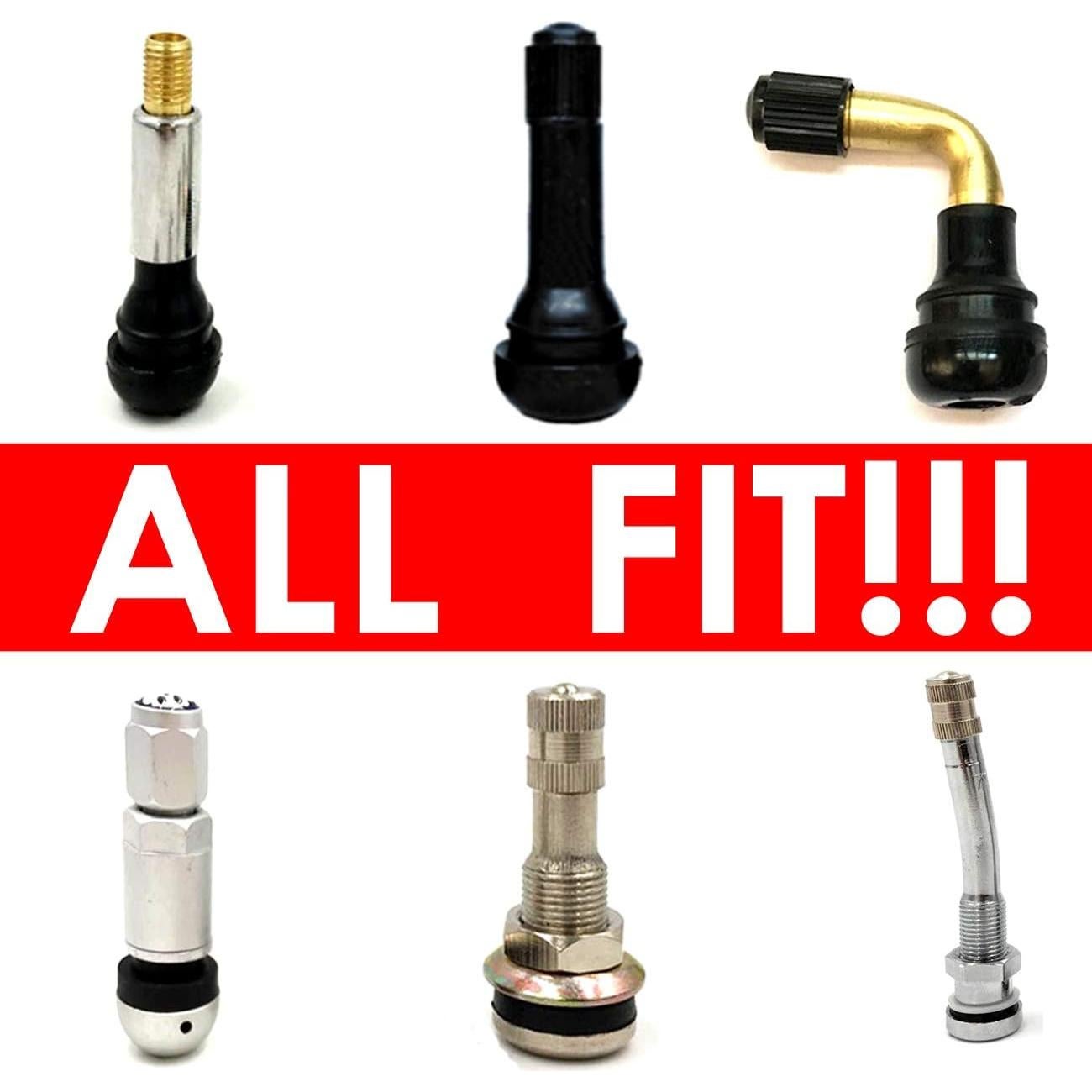 12 Tapas de Válvula de Neumático SAMIKIVA Aluminio Negro