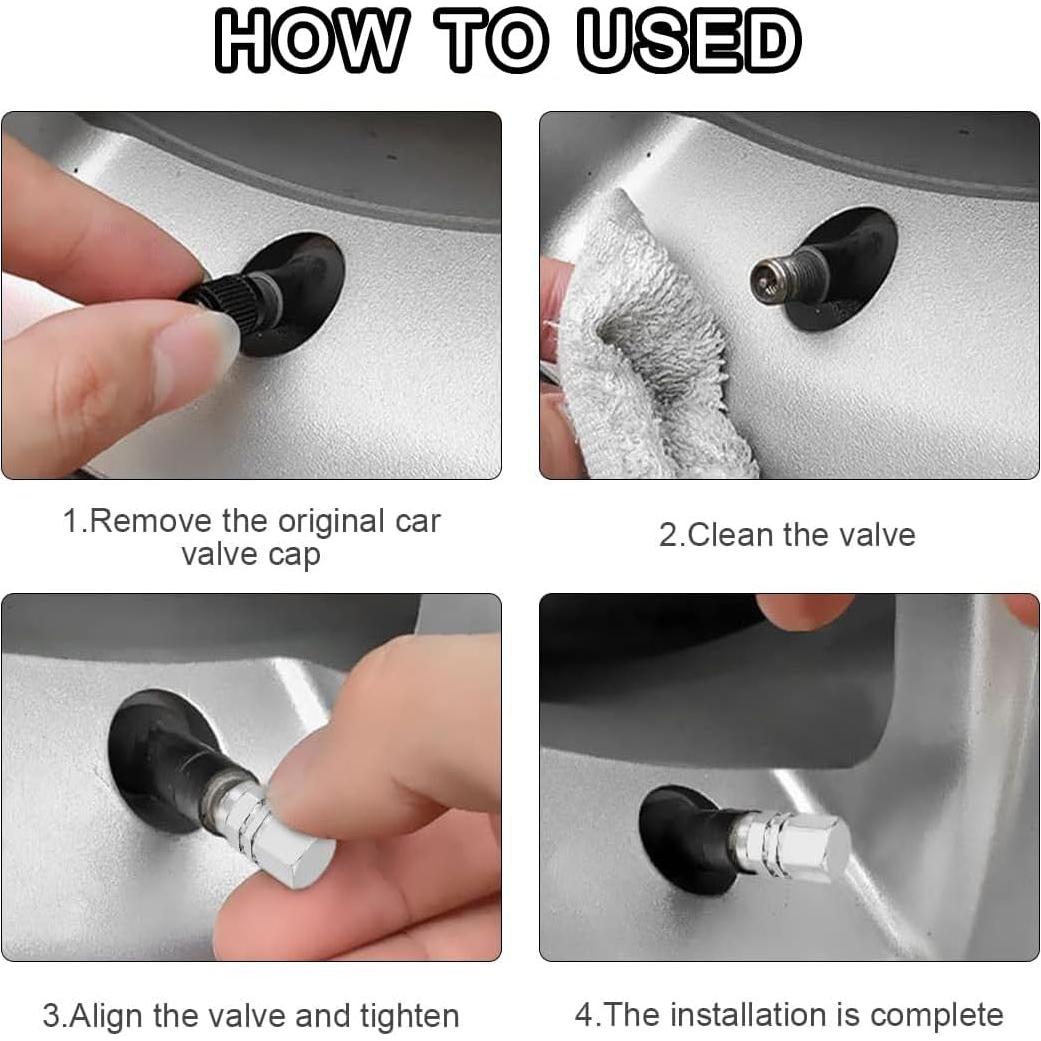 50 Tapones de Válvula de Neumático Z-oneMart Hexagonales