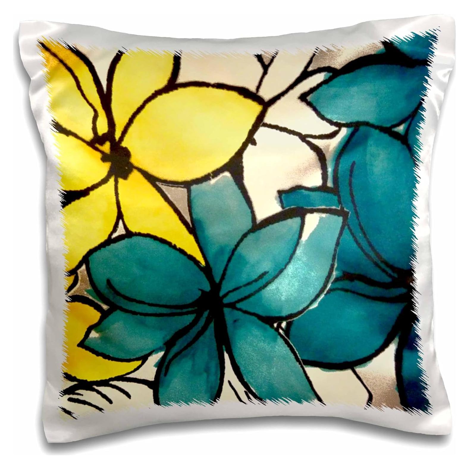 Funda de Almohada Floral 3dRose 40.64x40.64 cm Satén