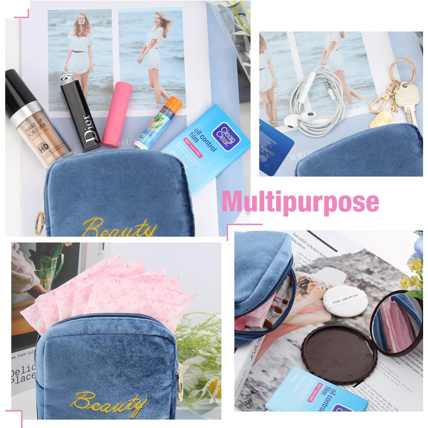 Bolsas de Almacenamiento de Toallas Sanitarias SIDESUGAR - Franela, 13.5x13.5cm, Azul Oscuro