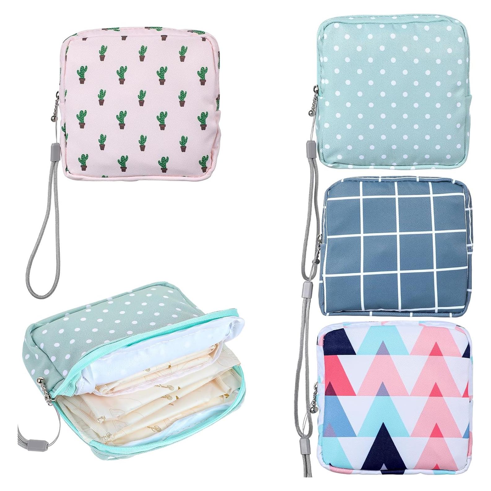 Juego de 4 Bolsas Portátiles APLZGMG para Toallas Menstruales