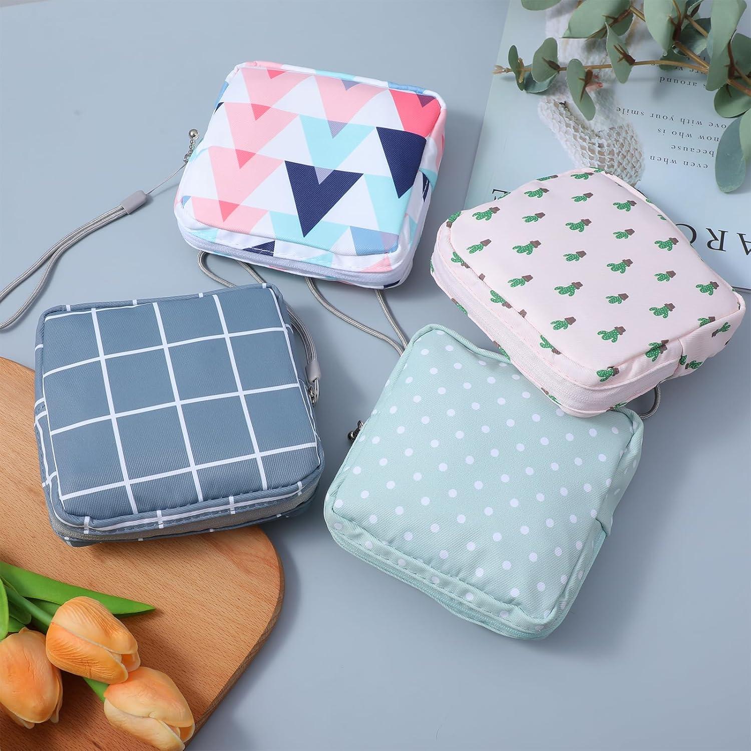 Juego de 4 Bolsas Portátiles APLZGMG para Toallas Menstruales