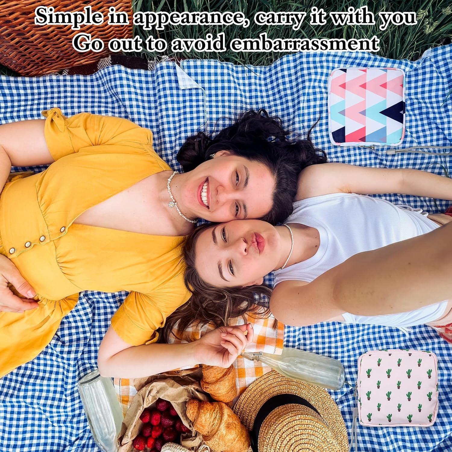 Juego de 4 Bolsas Portátiles APLZGMG para Toallas Menstruales