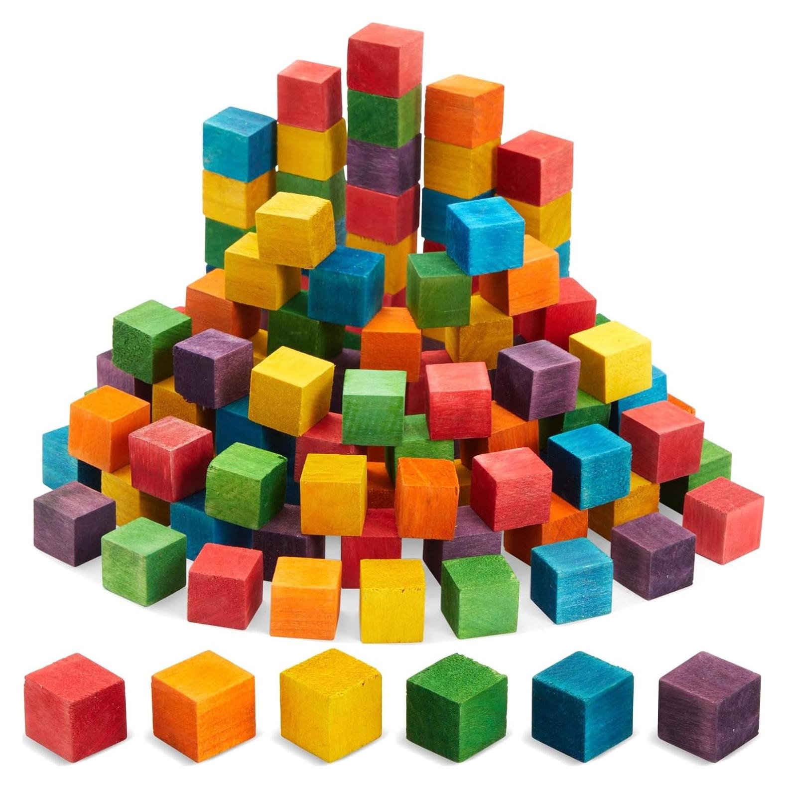 Bloques de Madera Coloridos Bright Creations 100 Piezas 1.52 cm