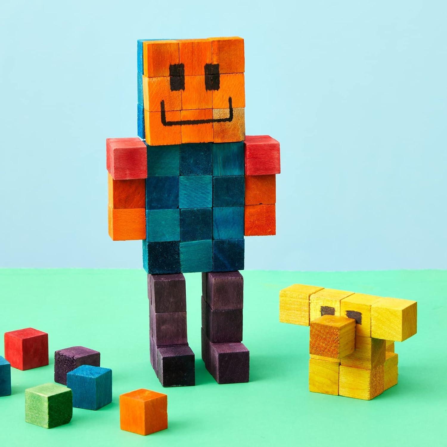 Bloques de Madera Coloridos Bright Creations 100 Piezas 1.52 cm