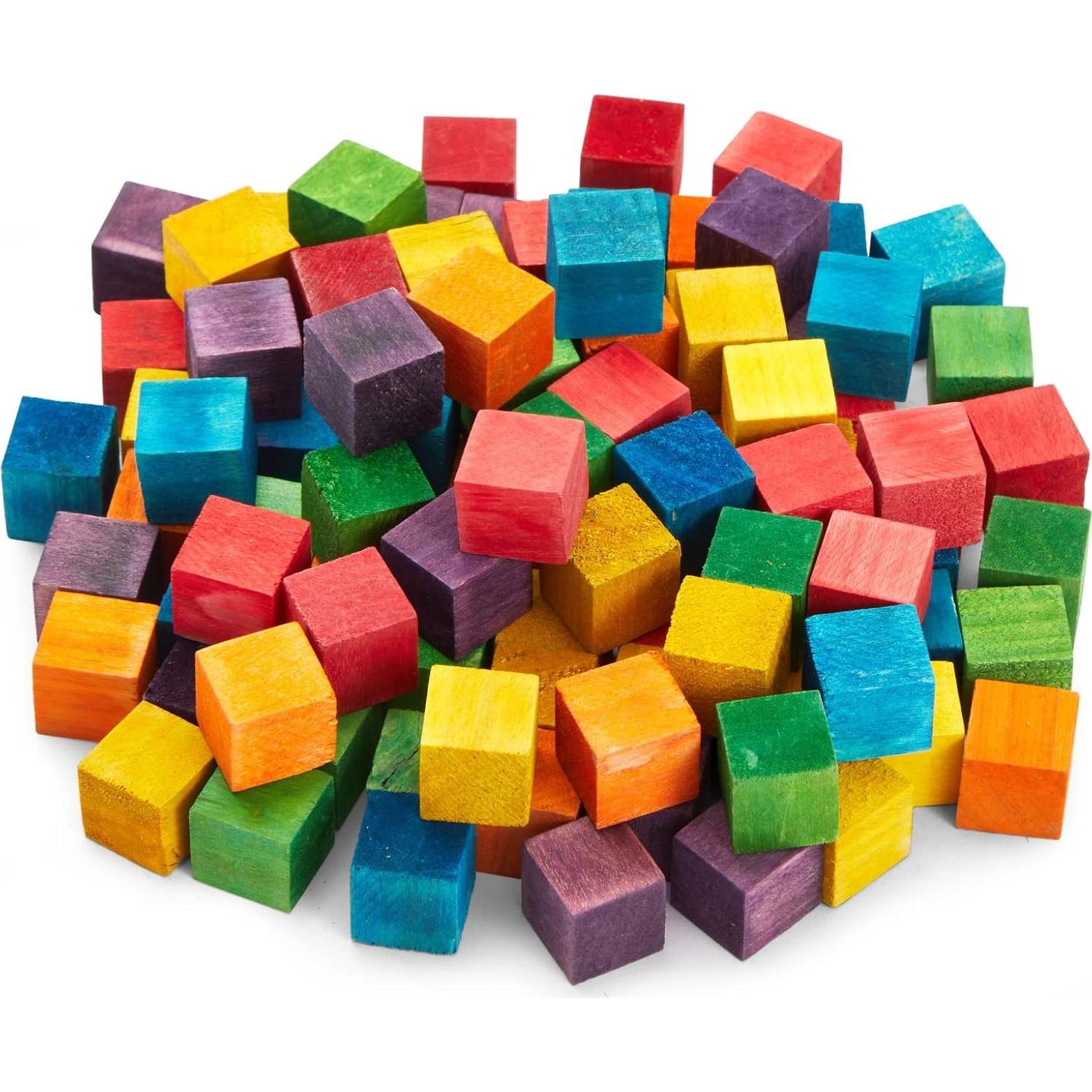 Bloques de Madera Coloridos Bright Creations 100 Piezas 1.52 cm