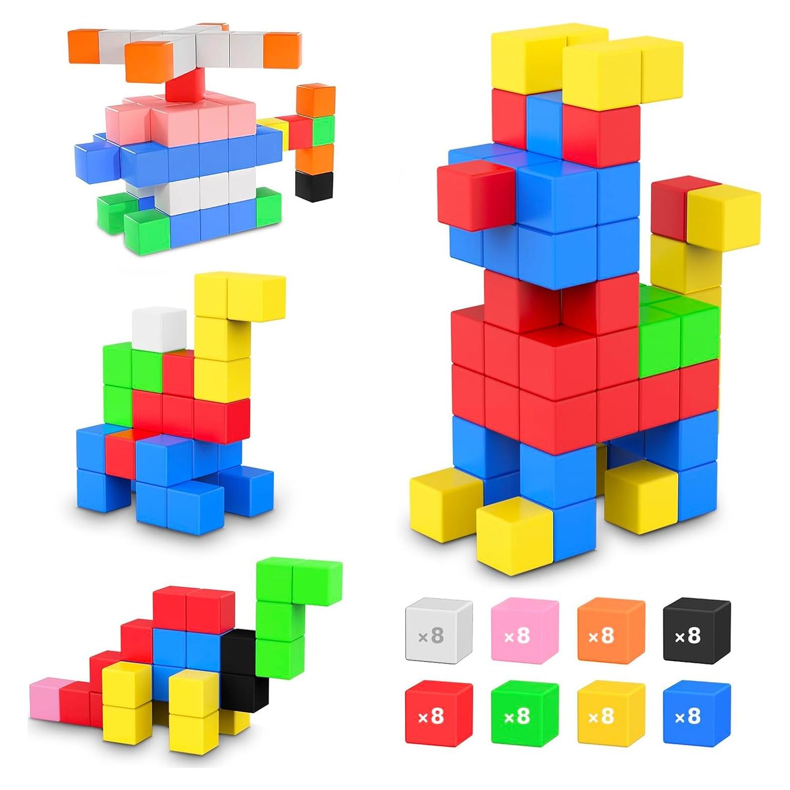 Bloques Magnéticos 64 Piezas ROMDS Juguetes Educativos Niños