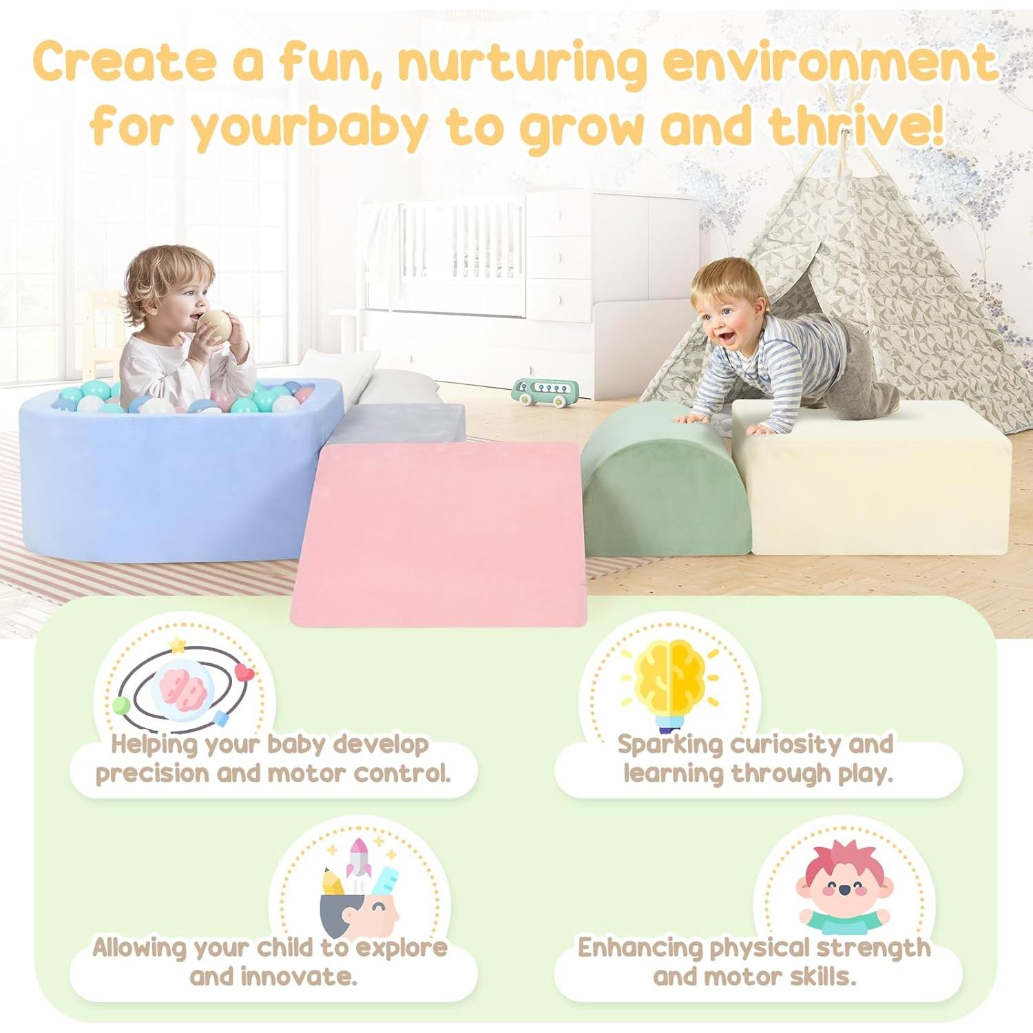 Bloques de Escalada de Espuma Whiffee para Niños 1-3 Años