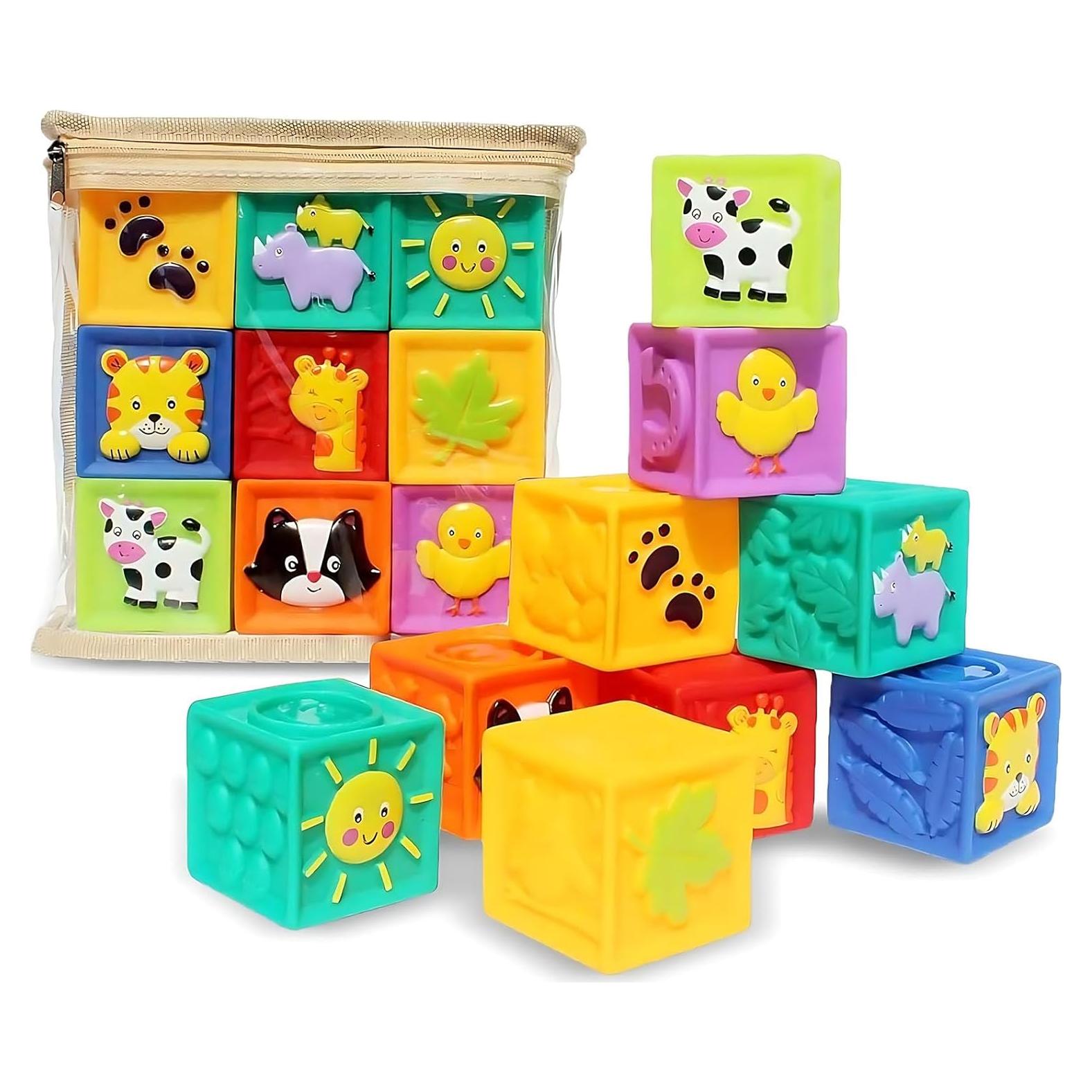 Bloques de Construcción Suaves Kingtree 9PCS para Bebés 6+ Meses