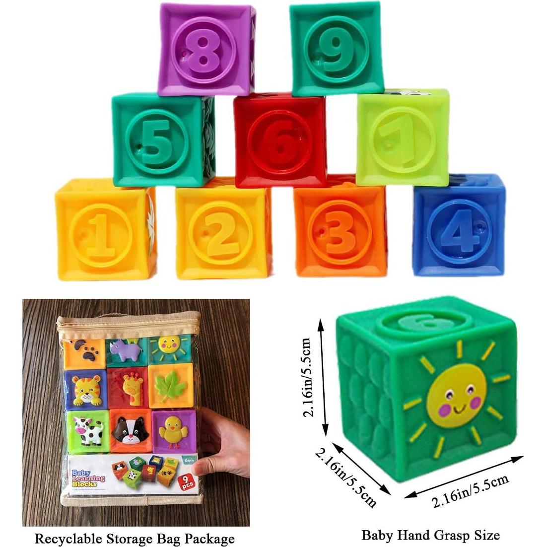 Bloques de Construcción Suaves Kingtree 9PCS para Bebés 6+ Meses