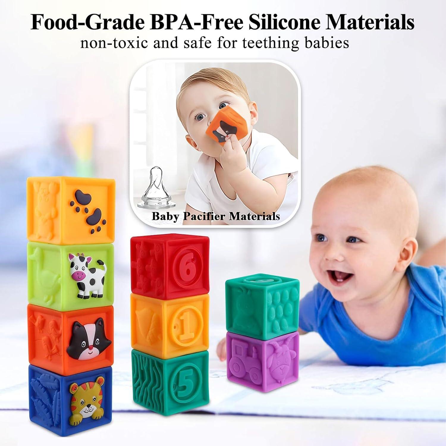 Bloques de Construcción Suaves Kingtree 9PCS para Bebés 6+ Meses