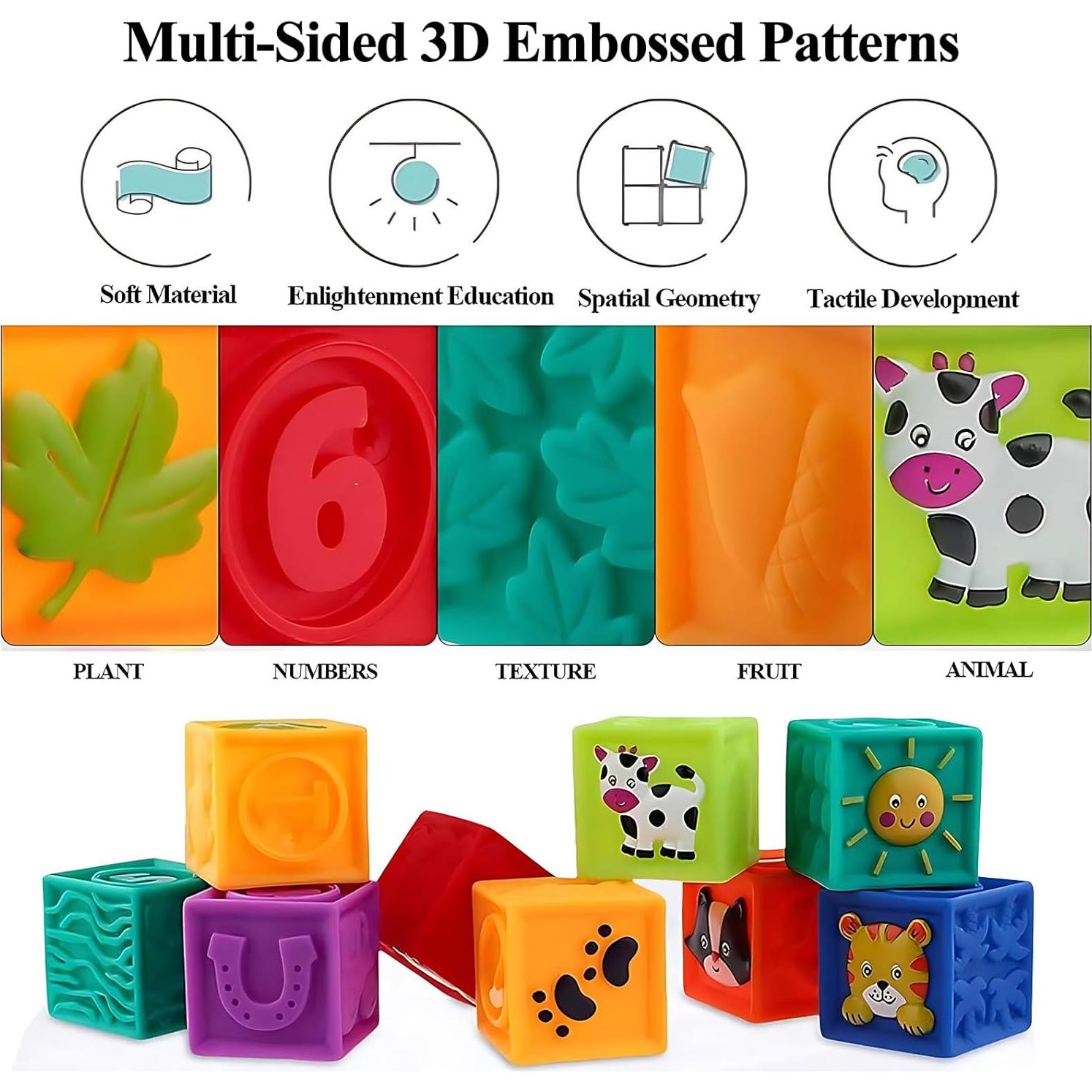 Bloques de Construcción Suaves Kingtree 9PCS para Bebés 6+ Meses