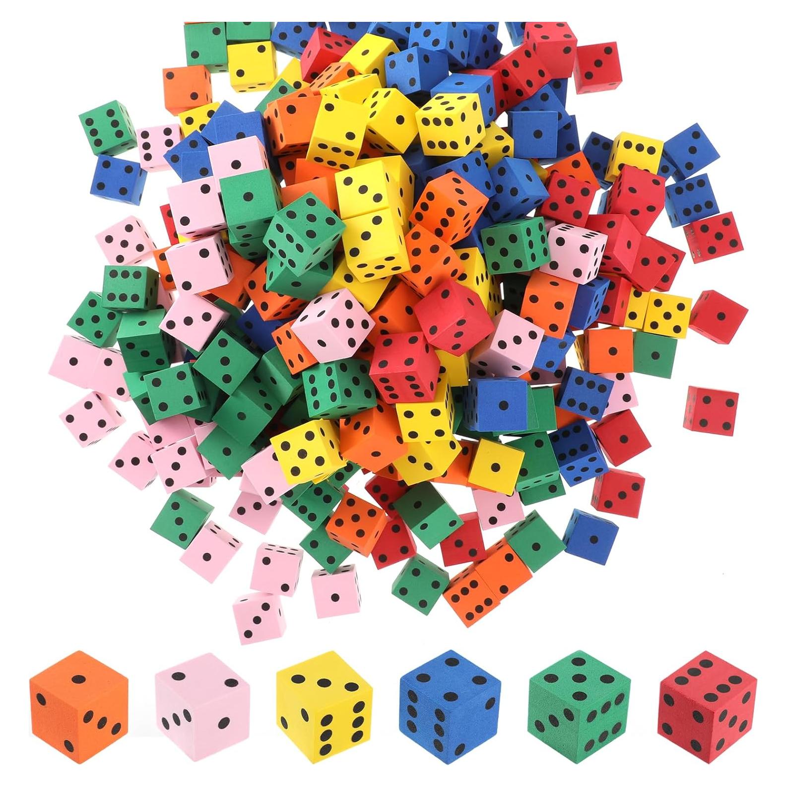 Dados de Espuma Jenaai 300 Pcs Coloridos 2 cm para Juegos