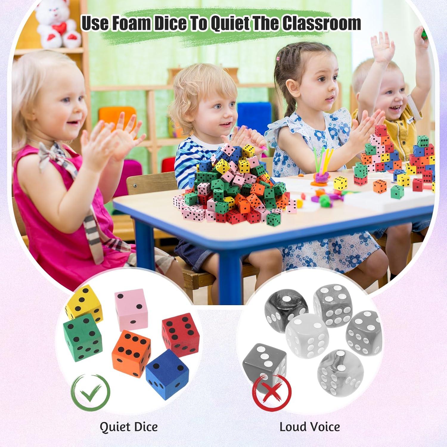 Dados de Espuma Jenaai 300 Pcs Coloridos 2 cm para Juegos