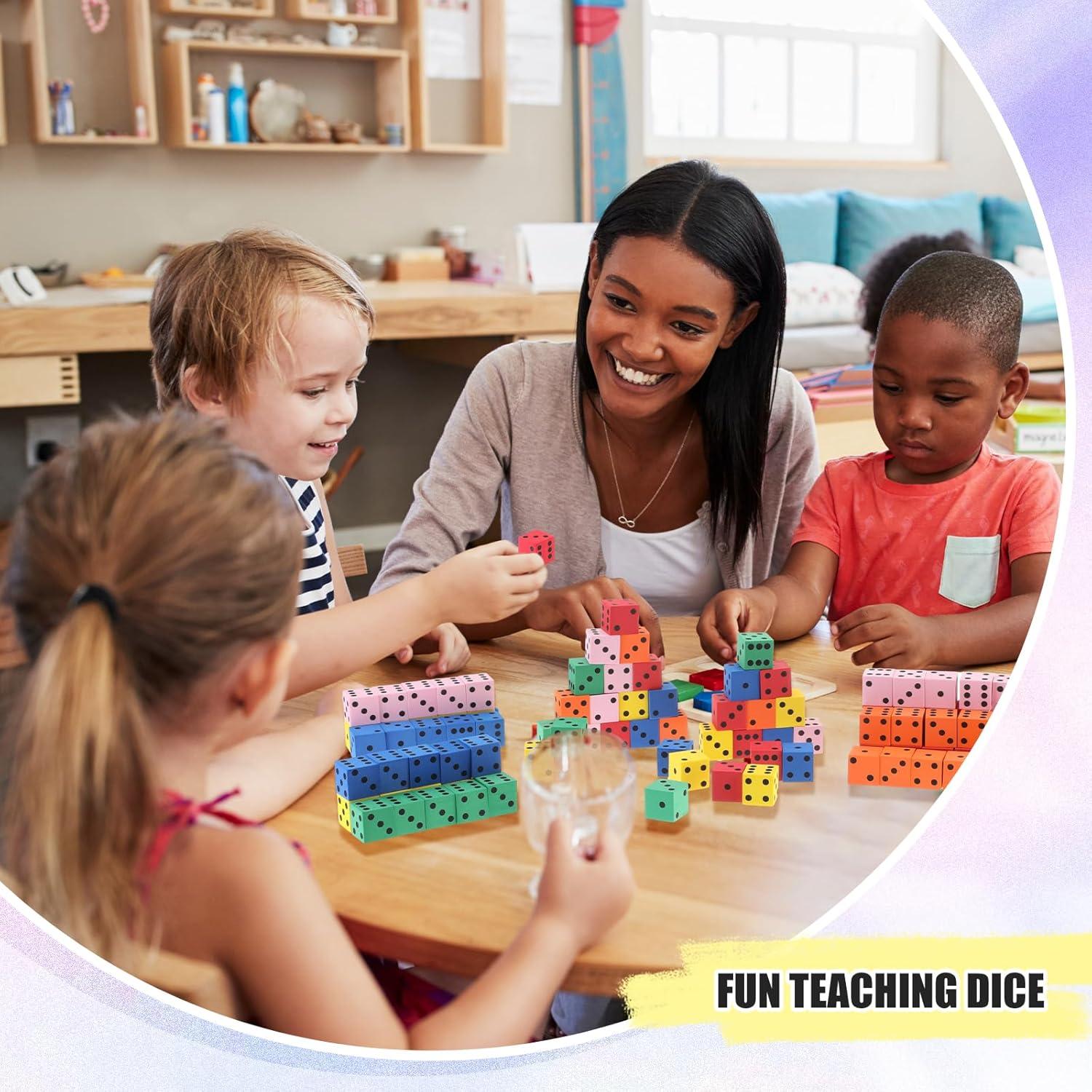 Dados de Espuma Jenaai 300 Pcs Coloridos 2 cm para Juegos