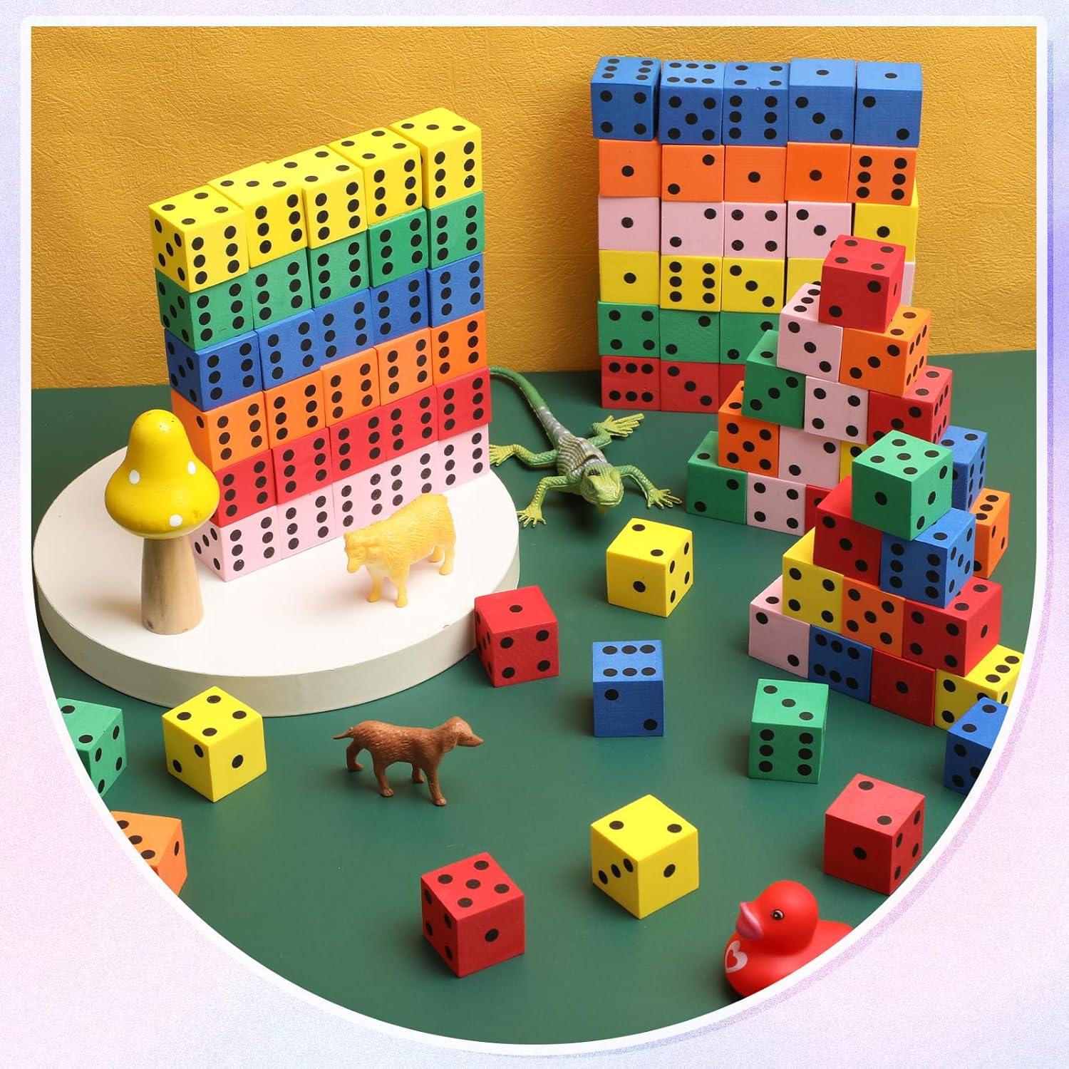 Dados de Espuma Jenaai 300 Pcs Coloridos 2 cm para Juegos