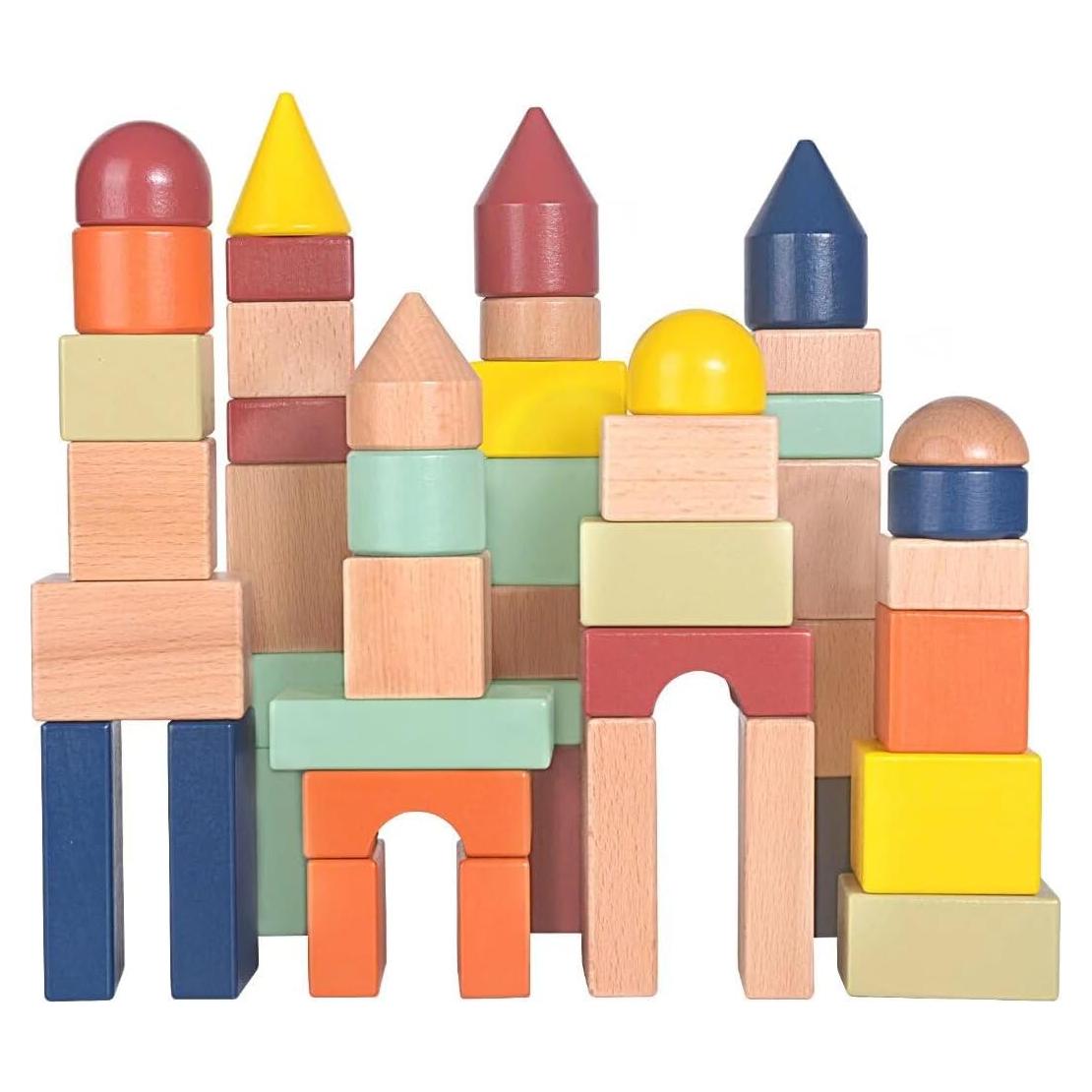 Bloques de Construcción de Madera Grandes Migargle 48 Pcs