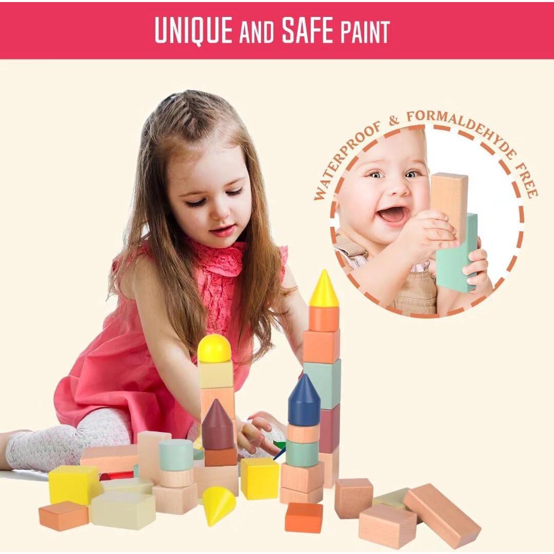 Bloques de Construcción de Madera Grandes Migargle 48 Pcs