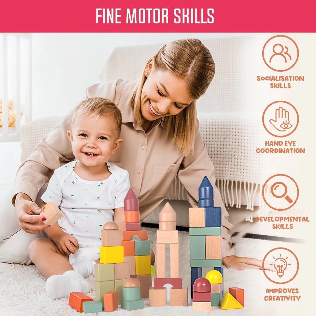 Bloques de Construcción de Madera Grandes Migargle 48 Pcs