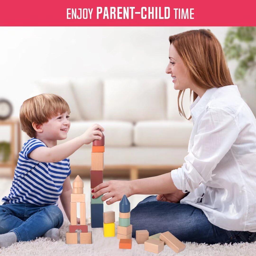 Bloques de Construcción de Madera Grandes Migargle 48 Pcs
