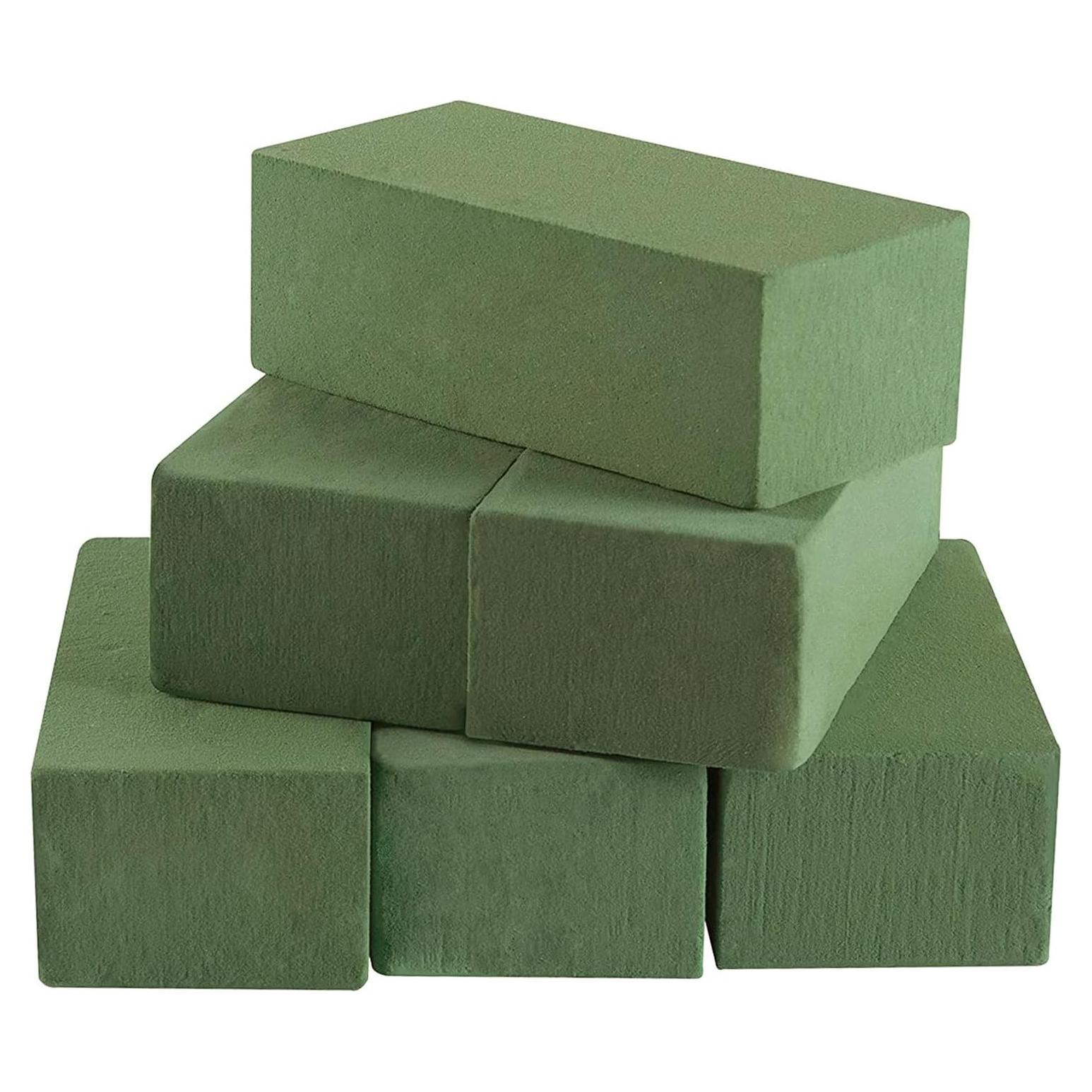 Bloques de Espuma Floral Verde 20x10x7.5 cm - 6 Pcs para Arreglos