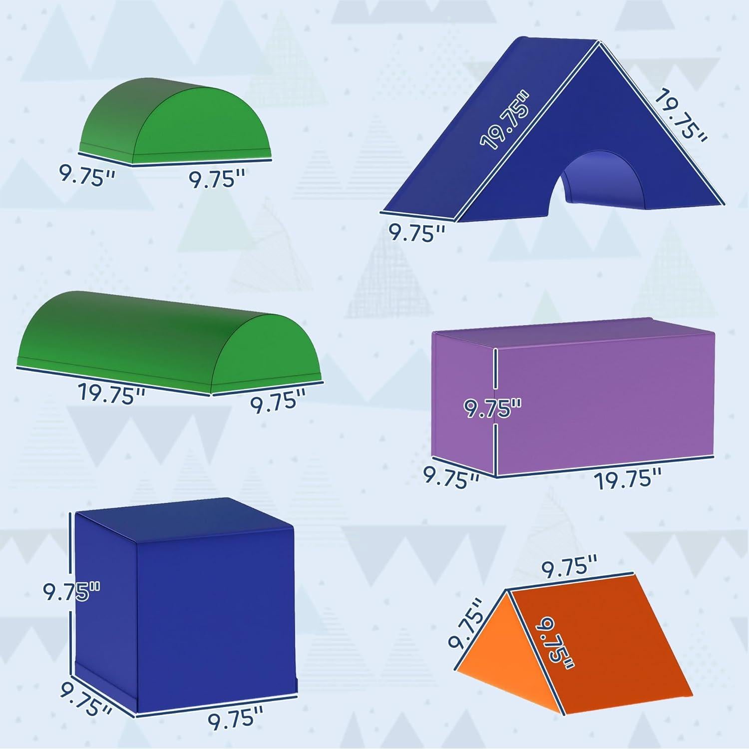 Bloques de Escalada de Espuma Soozier 11 Piezas para Niños 1-3 Años