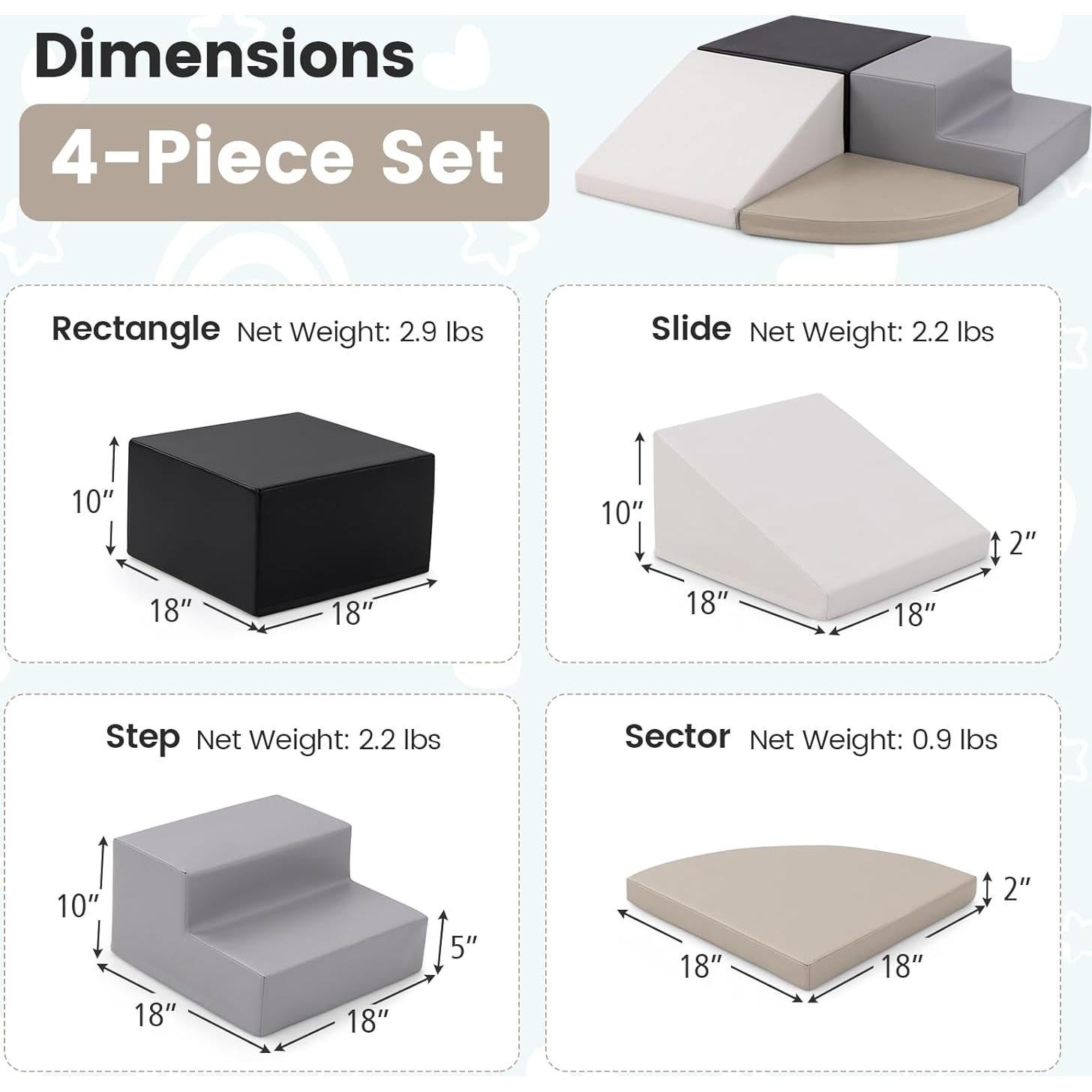 Conjunto de Juguetes de Escalada Costzon 4 Piezas para Niños