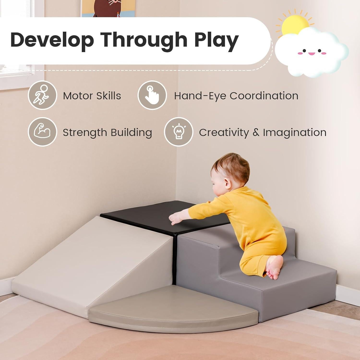 Conjunto de Juguetes de Escalada Costzon 4 Piezas para Niños