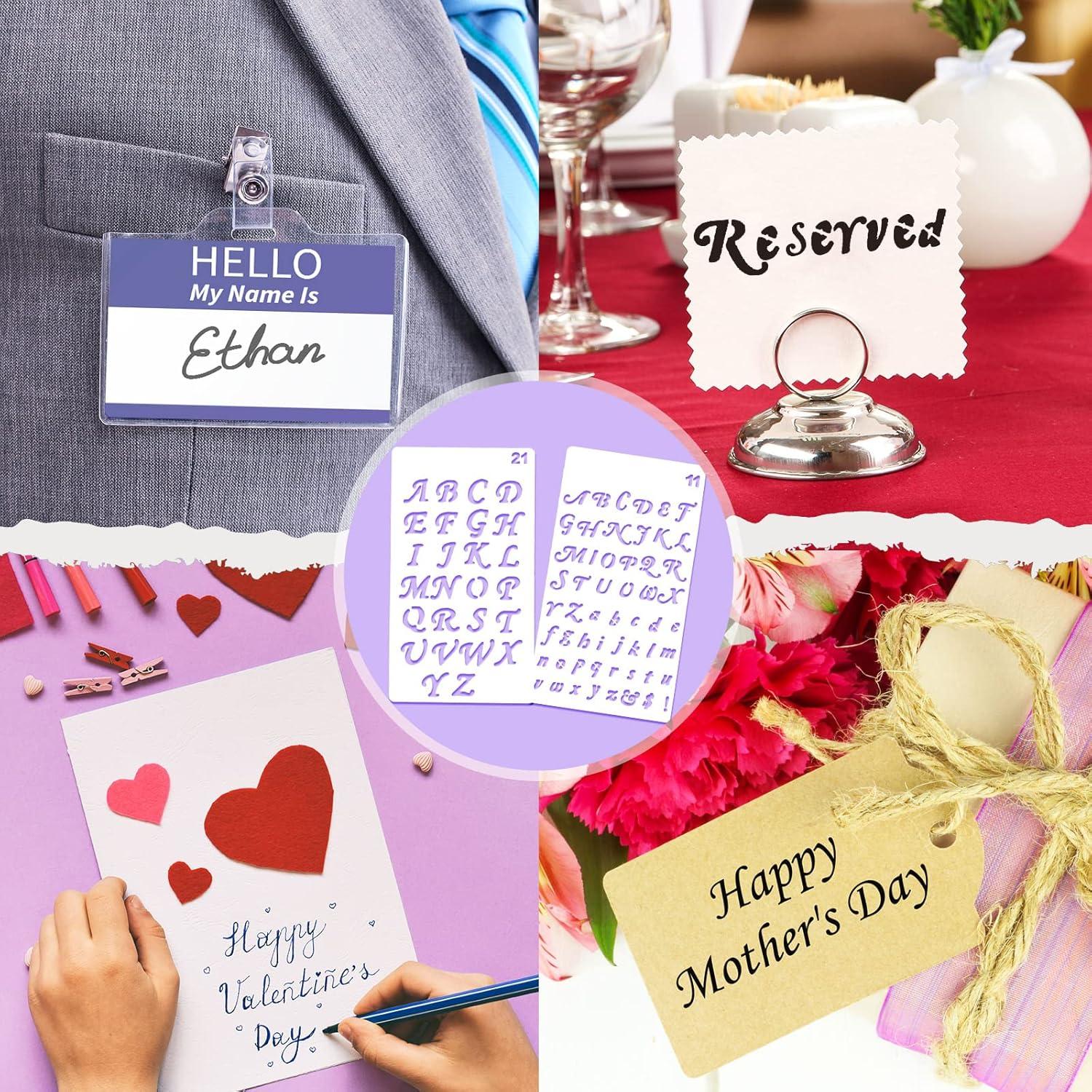 30 Plantillas de Letras y Números Reutilizables Tenare 10x17 cm