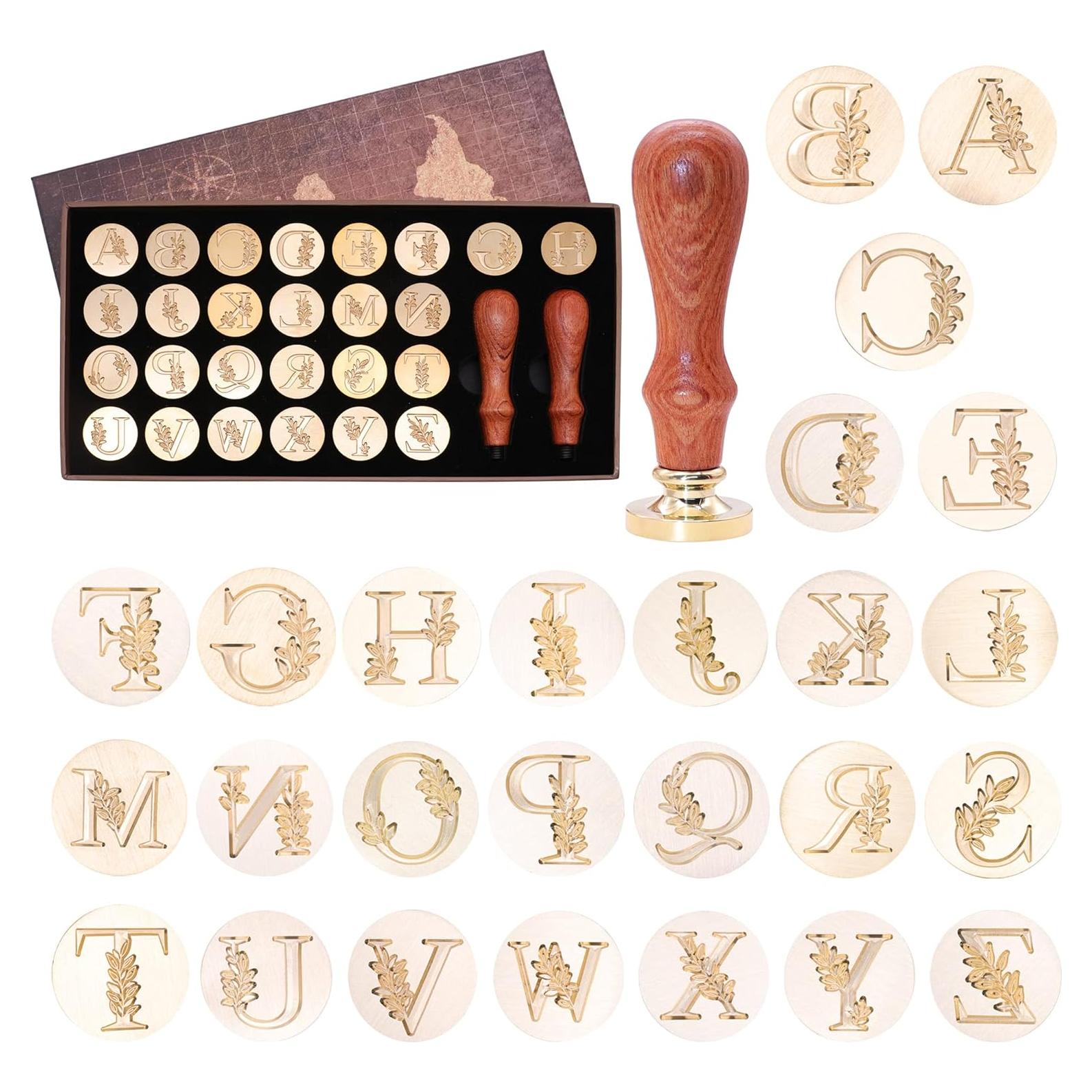 Kit Sello de Cera SWANGSA Letras A-Z 26 Piezas con Mangos