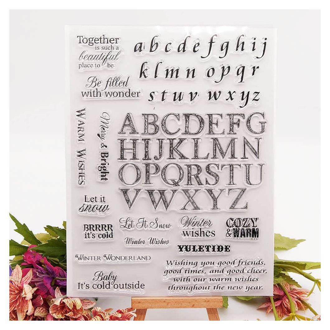 Sellos de Silicona Transparentes AHTOLS 26 Letras Minúsculas y Mayúsculas