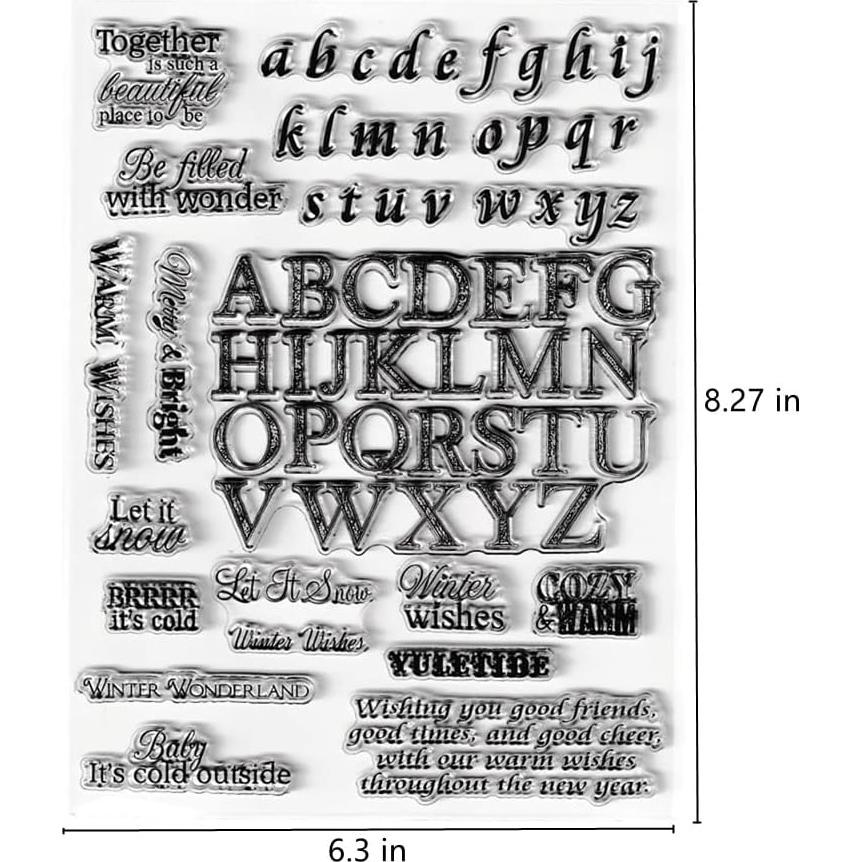 Sellos de Silicona Transparentes AHTOLS 26 Letras Minúsculas y Mayúsculas