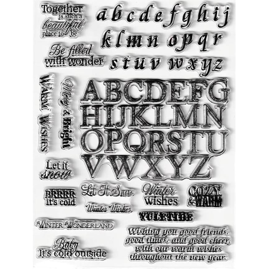 Sellos de Silicona Transparentes AHTOLS 26 Letras Minúsculas y Mayúsculas