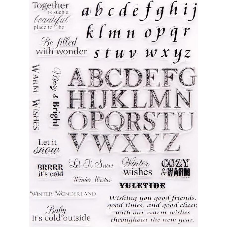 Sellos de Silicona Transparentes AHTOLS 26 Letras Minúsculas y Mayúsculas