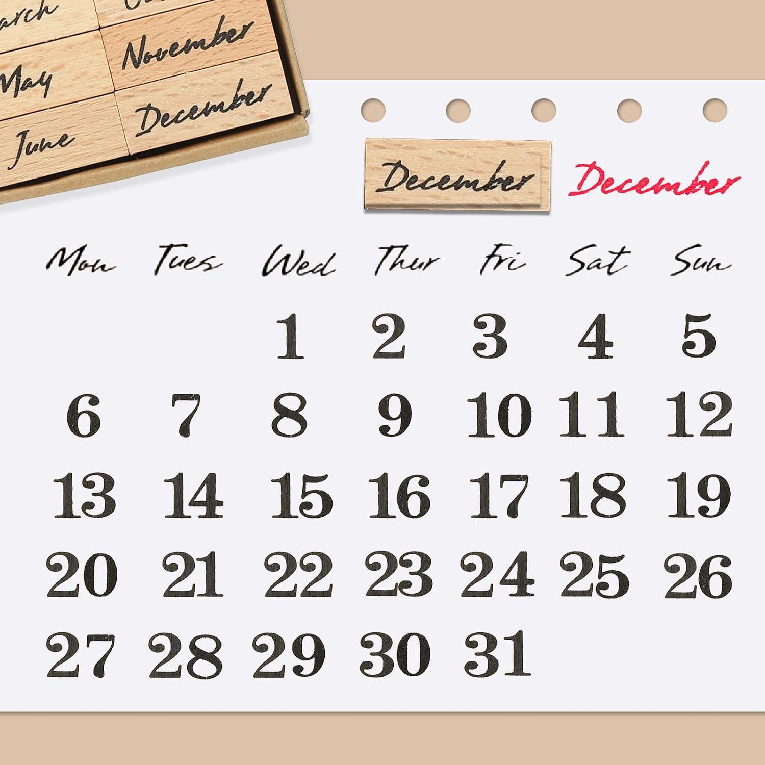 Set de Sellos de Letras PATIKIL - 60 Piezas de Madera