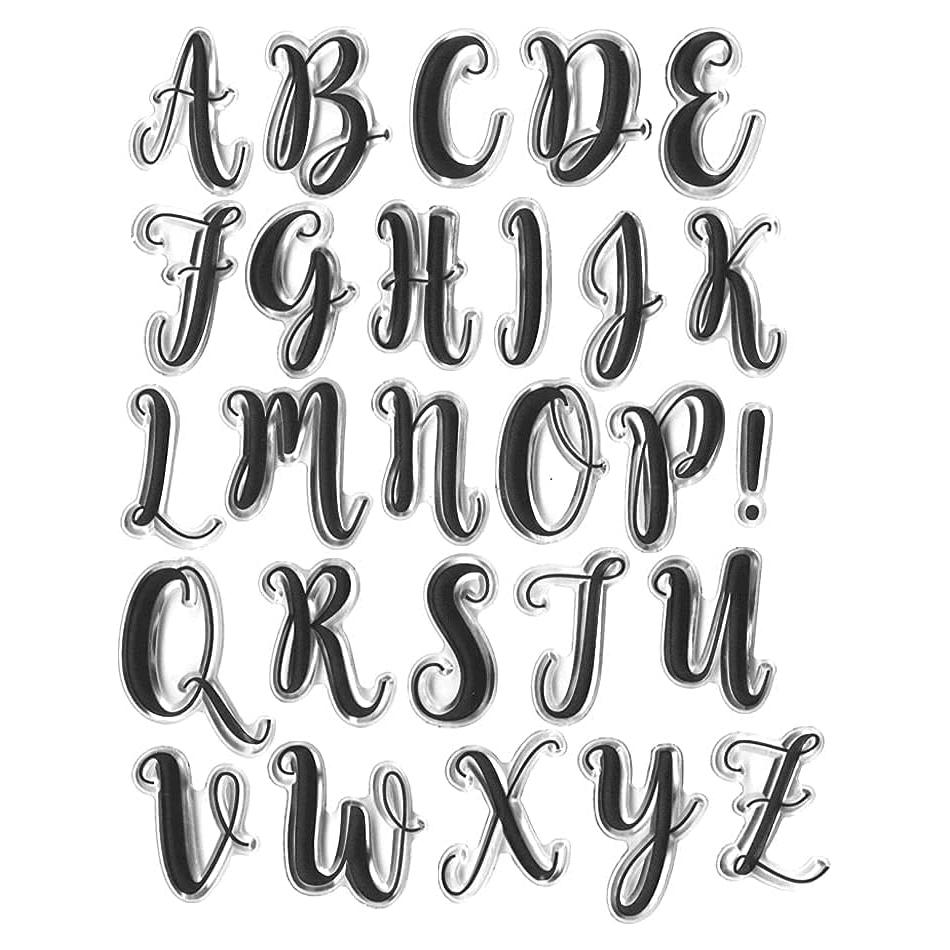 Sellos de Silicona Transparentes Alfabeto 26 Mayúsculas ABTOLS