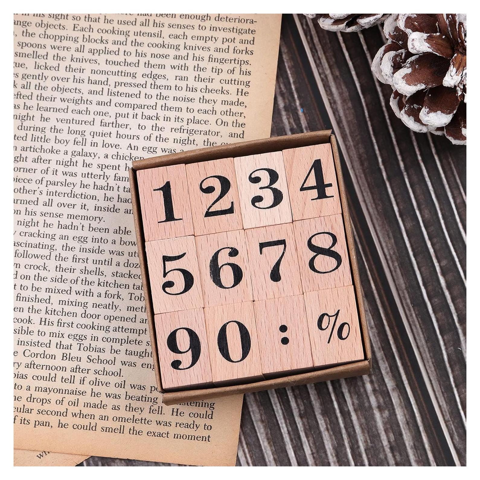 Juego de Sellos de Goma Dizdkizd 12 Piezas Números 0-9