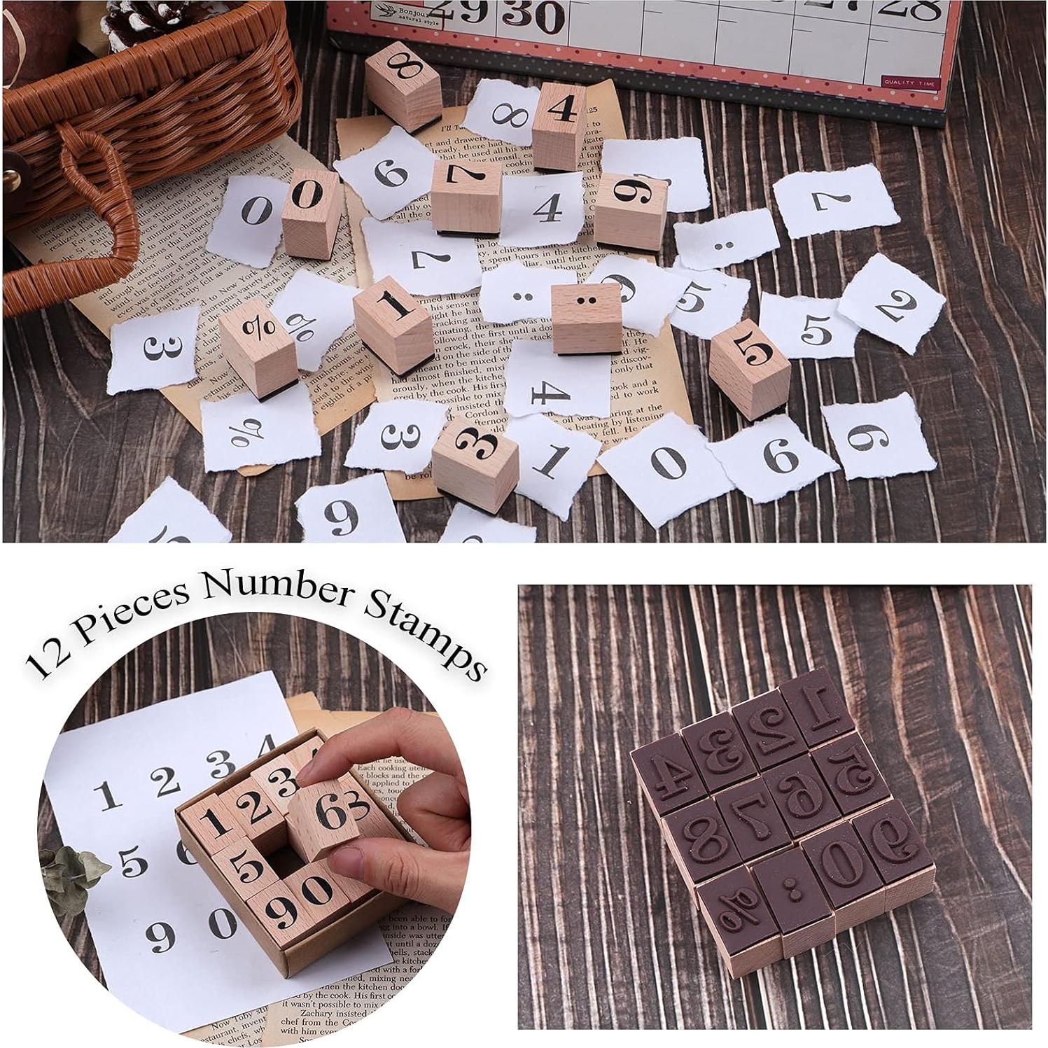 Juego de Sellos de Goma Dizdkizd 12 Piezas Números 0-9