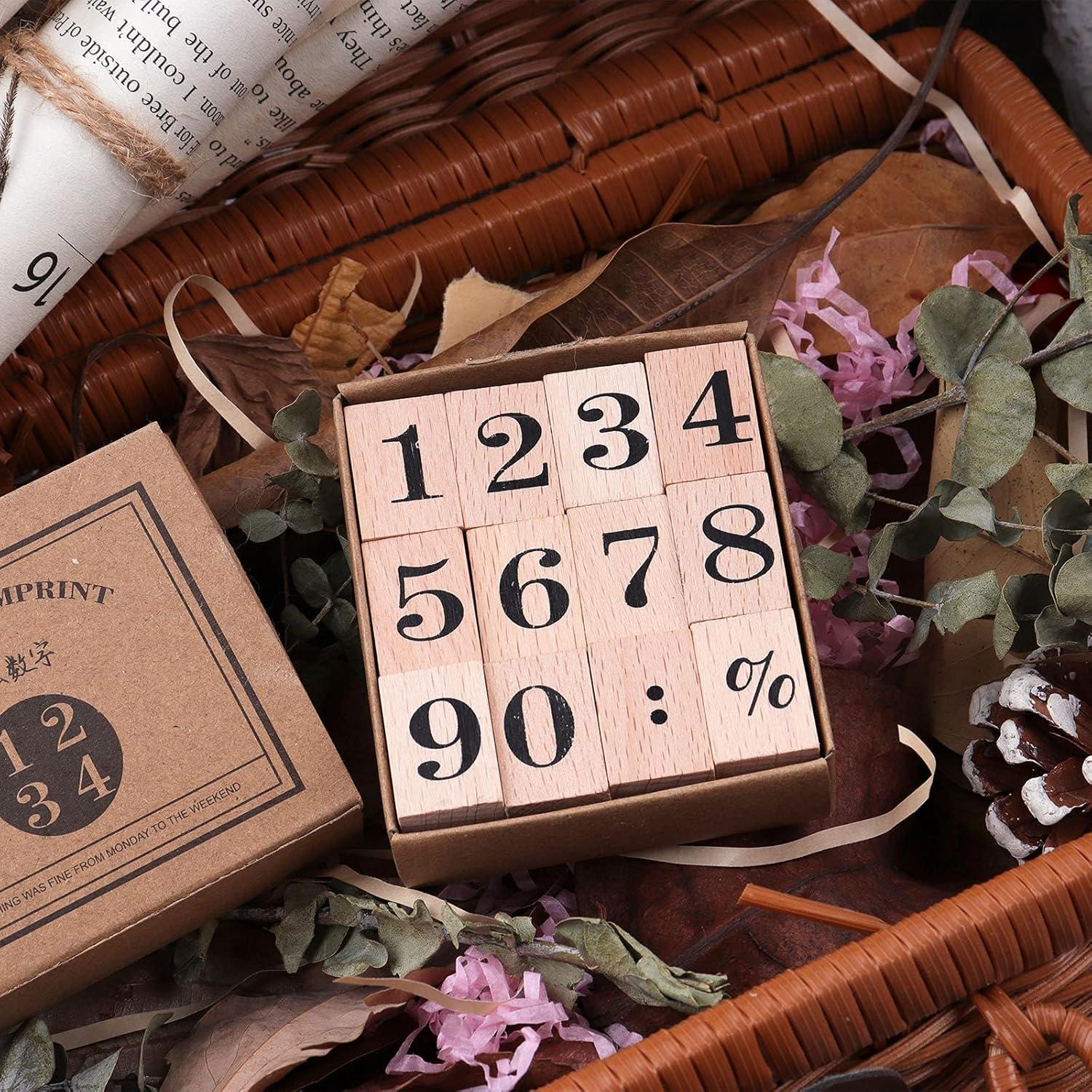 Juego de Sellos de Goma Dizdkizd 12 Piezas Números 0-9