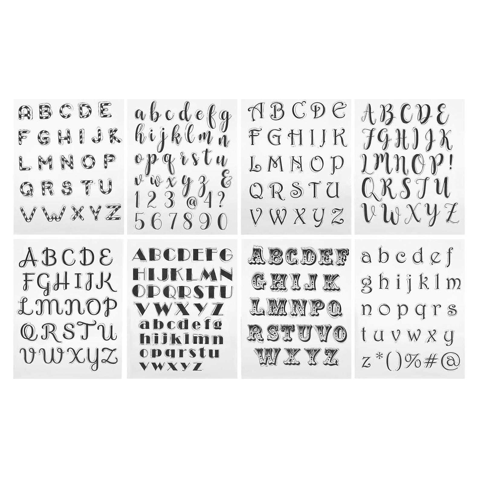 Juego de 8 Sellos Transparentes GLOGLOW para Scrapbooking