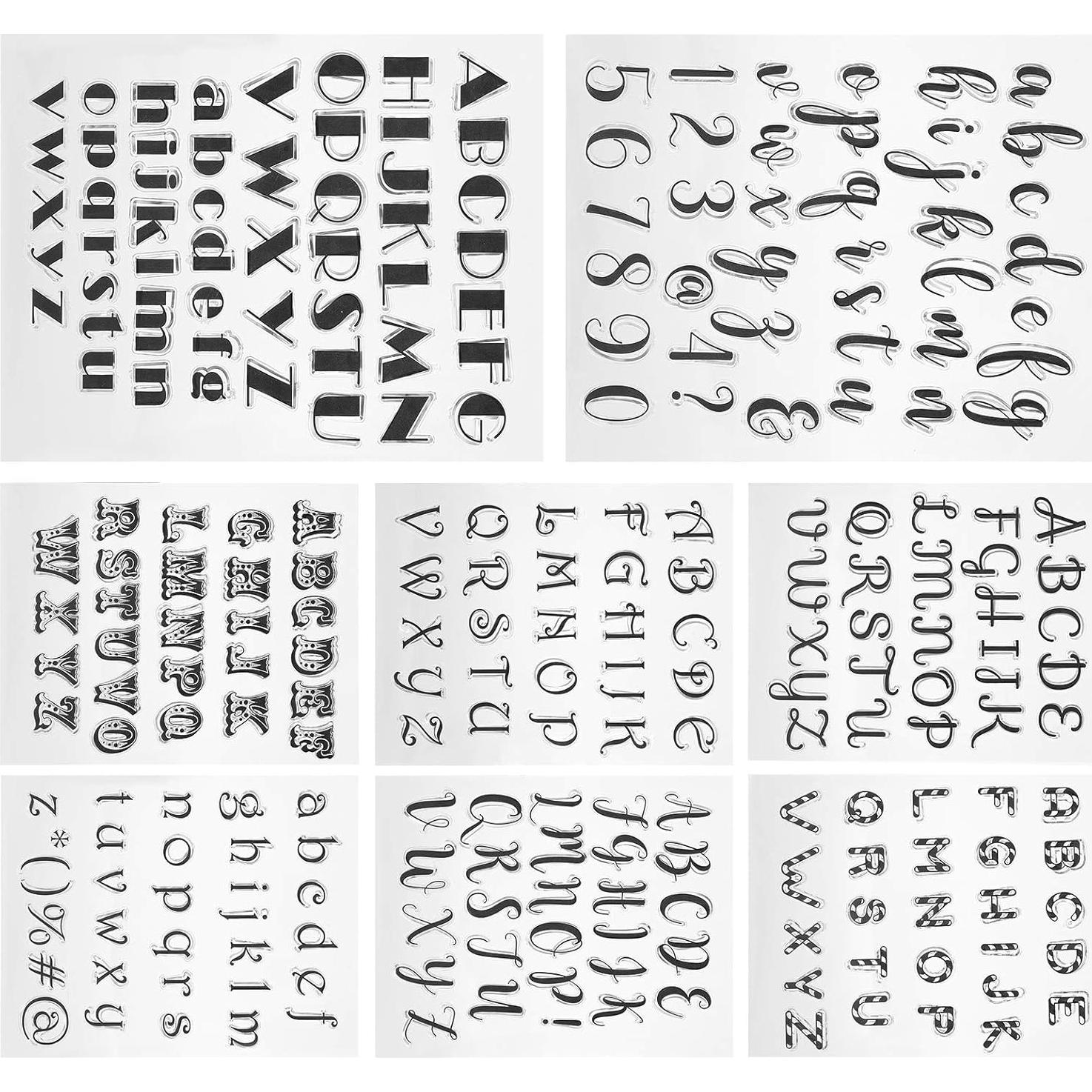 Juego de 8 Sellos Transparentes GLOGLOW para Scrapbooking