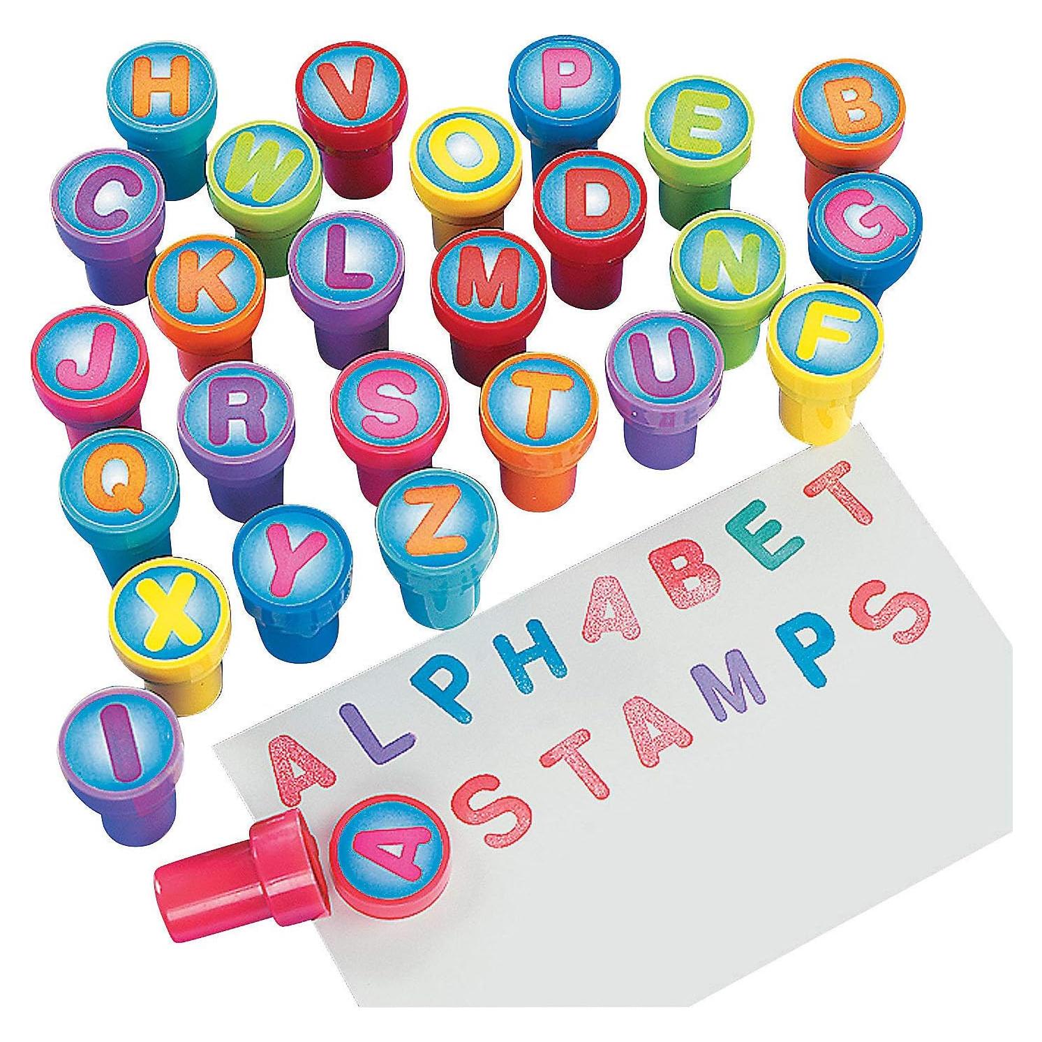 Sellos de Letras del Alfabeto - Oriental Trading - 26 Piezas